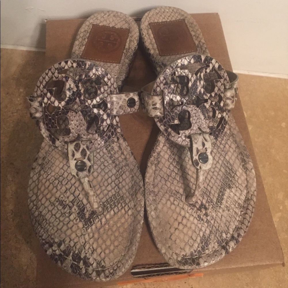 Tory Burch snakeskin Miller sandals